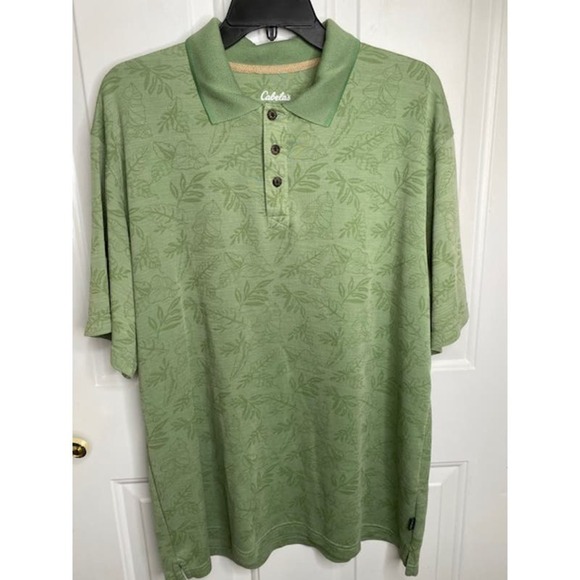 Cabela's Men's Polo Print Shirt Size Large Green Modal - Picture 1 of 4